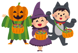 ハロウィンの仮装をした子どもたち